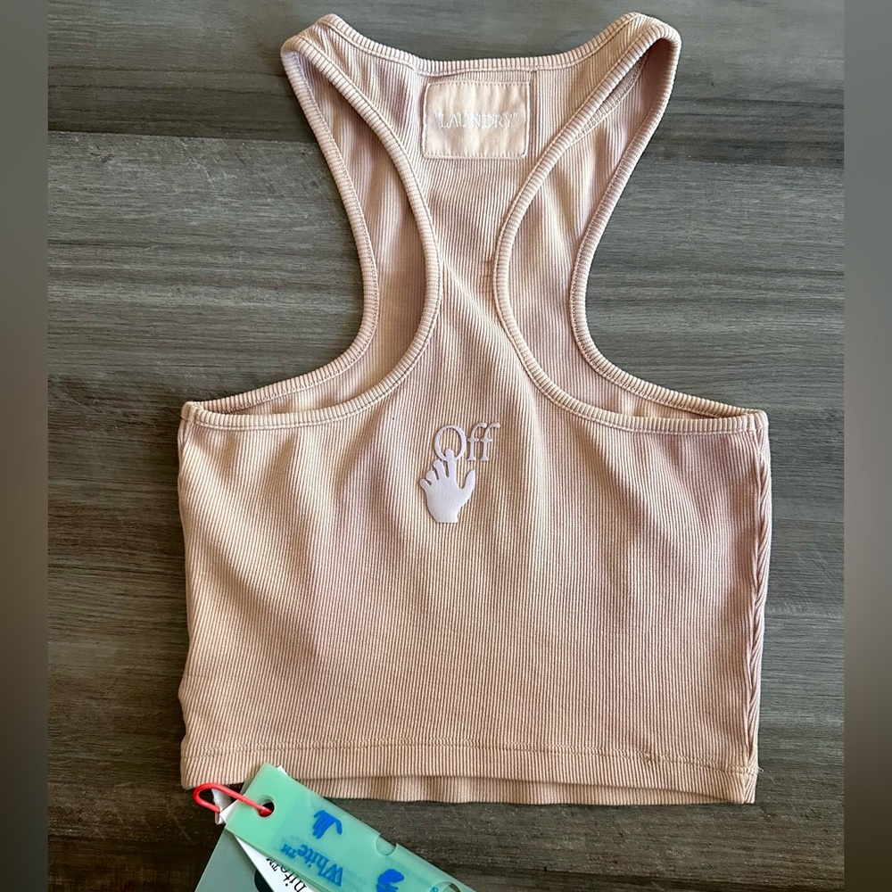 NWT OFF-WHITE Laundry Rib Logo Rowing Top - Picture 8 of 10